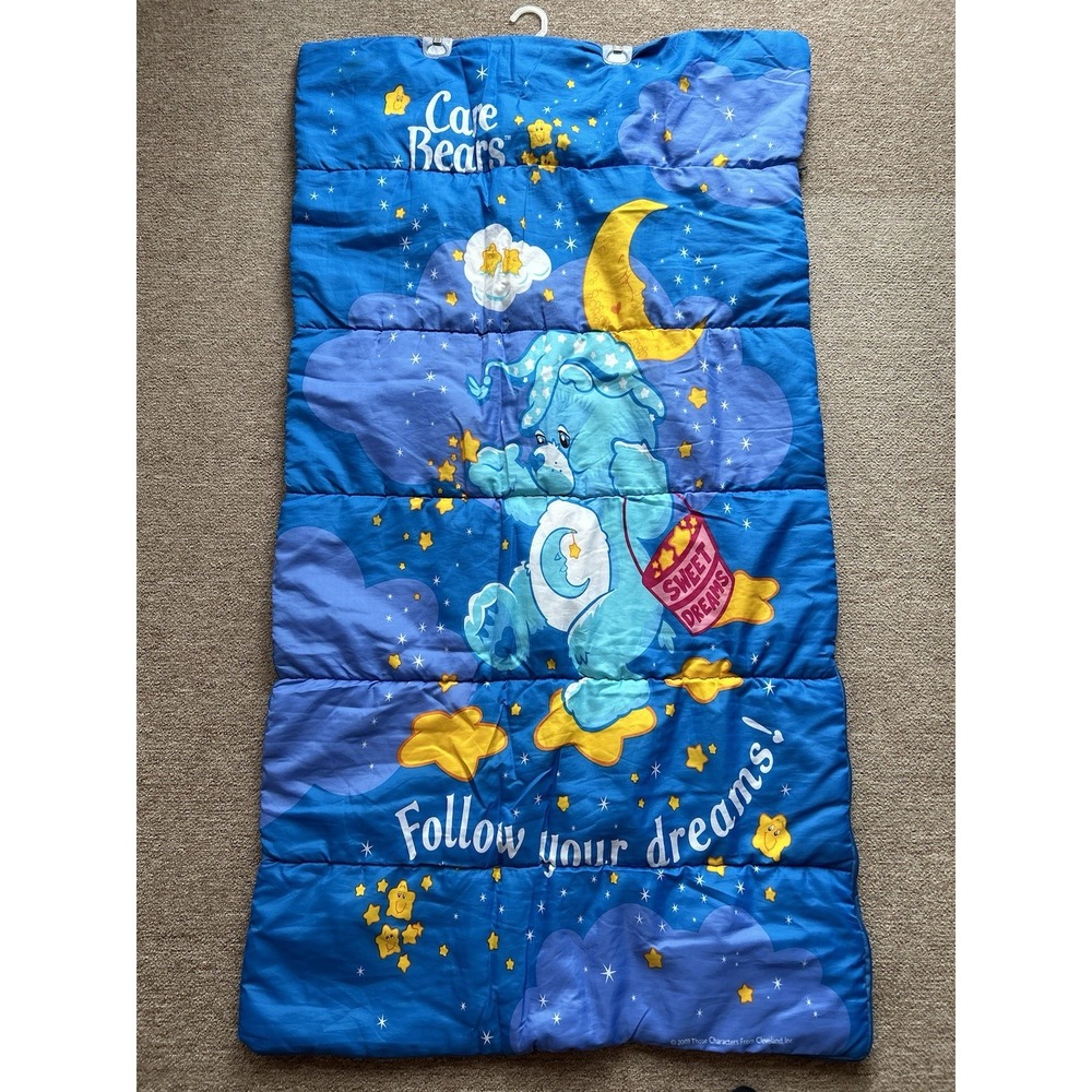 VTG Care Bears Sleeping Bag Blue Kids Boy Girl Follow Your Dreams Bedding 2003